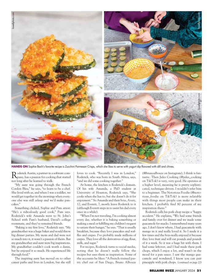 A Passion for Cooking tearsheet detail, Bellaire Buzz