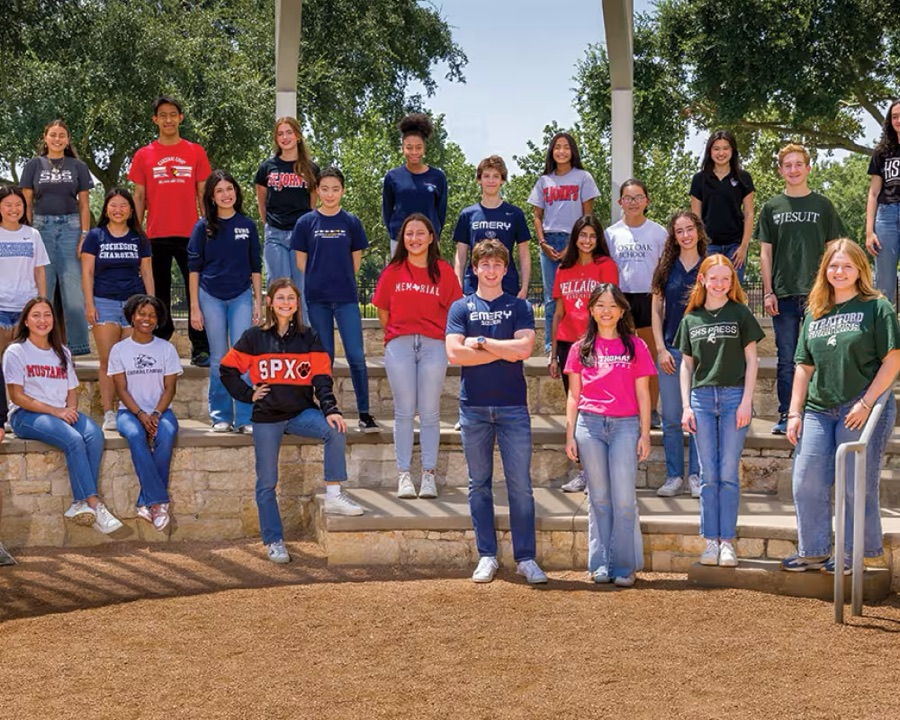 The School Buzz student reporters, from A Decade of School Buzz